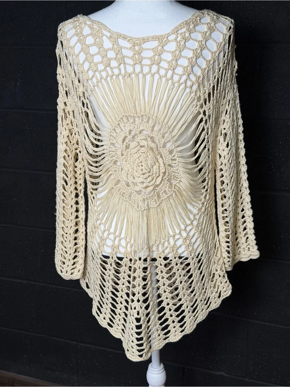 Gorgeous Crochet Swim Cover-Up Tunic Style  - natural boho look